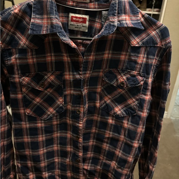Wrangler Western Flannel Shirt Mens Medium Plaid Flex for Comfort Workwear NWOT - Picture 10 of 16